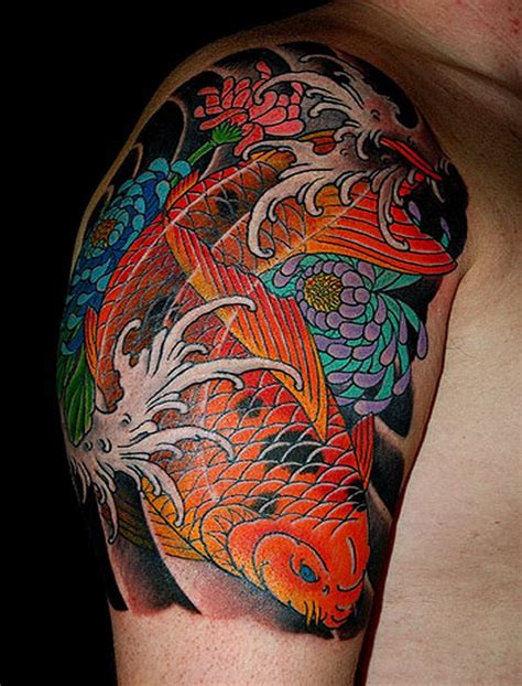 2 koi tattoo|traditional japanese koi fish tattoo.